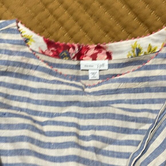 COPY - J.jill love linen 💯% striped embroidered top S petite - Picture 8 of 8